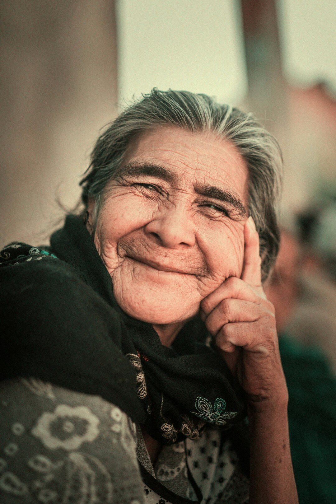 senior woman smiling at camera