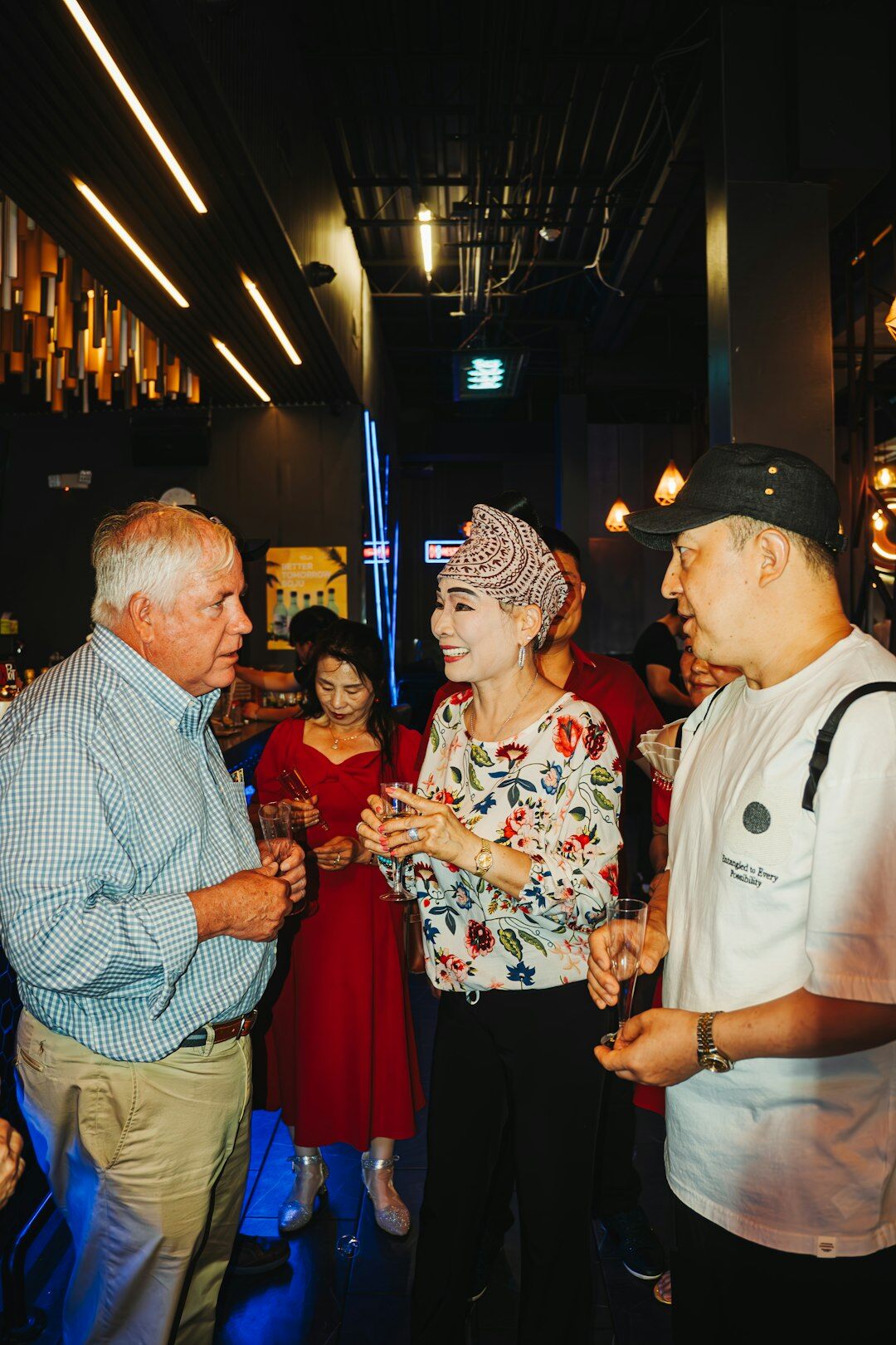 elderly people dancing together