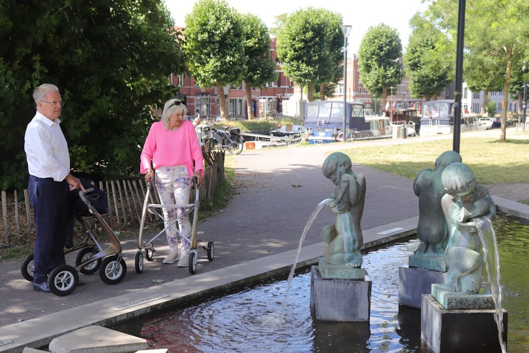seniors walking in park